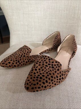 Isaac Mizrahi Brown and Black Leopard D'Orsay Pointed Flats